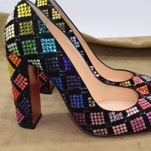EUC Christian Louboutin Cadrilla 100mm Strass Halequin Heels Pumps 37 M 6.5M